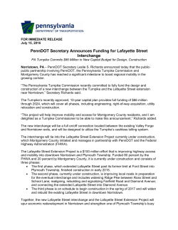 PennDOT Secretary Announces Funding for Lafayette Street