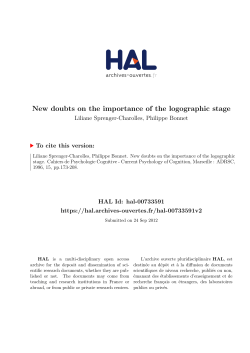 New doubts on the importance of the logographic stage - HAL