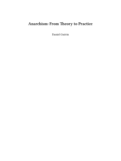 Anarchism: From Theory to Practice