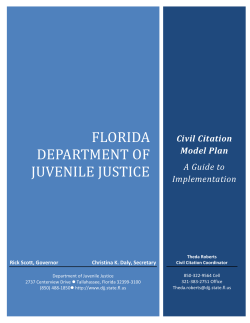 Civil Citation Model Plan - Florida Department of Juvenile Justice