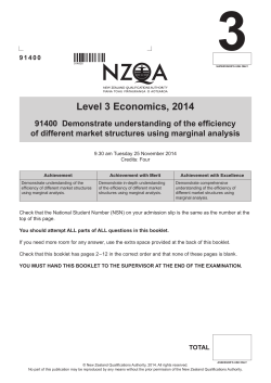 Level 3 Economics (91400) 2014