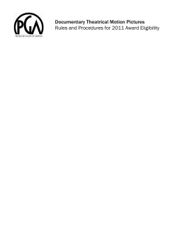 2011 Documentary Rules - Producers Guild of America
