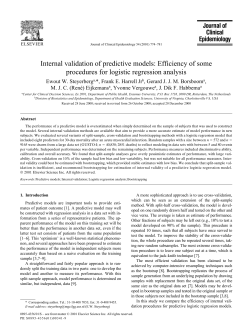 Internal validation of predictive models: Efficiency of some