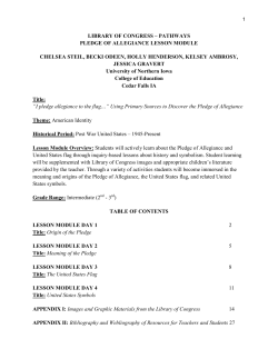 Pledge of Allegiance - University of Northern Iowa