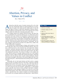 Abortion, Privacy, and Values in Conflict