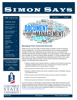 Fall 2016  - Columbus State University Libraries