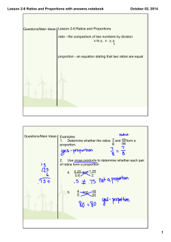Lesson 2-6 Ratios and Proportions with answers.notebook