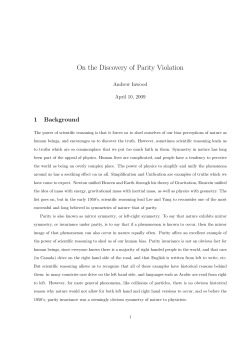 On the Discovery of Parity Violation