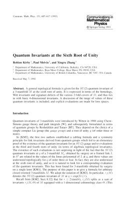 Quantum Invariants at the Sixth Root of Unity
