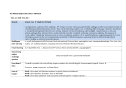 The KING`S Medium Term Plan &ndash; ENGLISH Y10