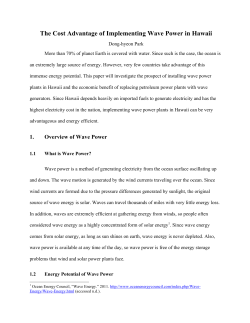 The Cost Advantage of Implementing Wave Power in Hawaii