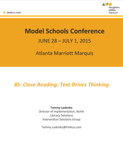 2015 Model Schools Conference Handouts
