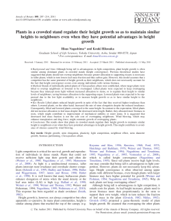 Plants in a crowded stand regulate their height