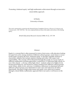 Promoting `relational equity` and high mathematics achievement