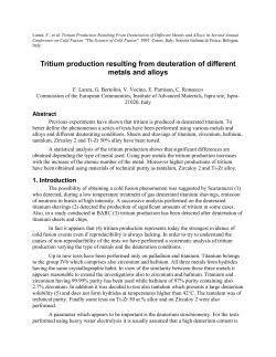 Lanza, F., et al. Tritium Production Resulting From - LENR-CANR