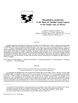 Phytoplankton productivity in the Barra de Navidad coastal lagoon