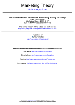 Marketing Theory - Semantic Scholar