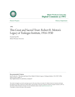 Robert R. Moton`s Legacy at Tuskegee Institute, 1916-1930