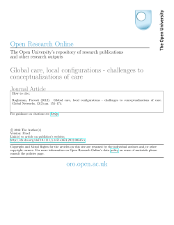 Global care, local configurations-challenges to conceptualizations of