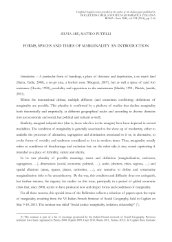 forms, spaces and times of marginality an introduction