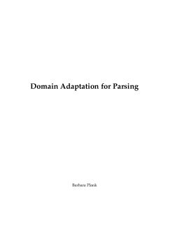 Domain Adaptation for Parsing - Faculteit der Letteren