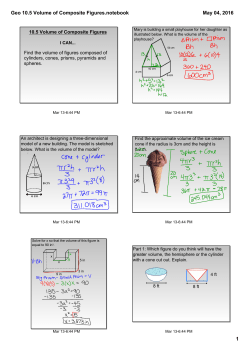 Geo 10.5 Volume of Composite Figures.notebook