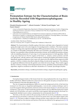 Permutation Entropy for the Characterisation of Brain Activity