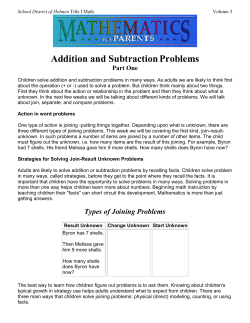 Addition and Subtraction Problems 1
