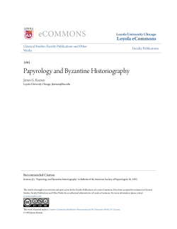 Papyrology and Byzantine Historiography