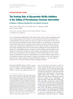 The Evolving Role of Glycoprotein IIb/IIIa Inhibitors in the Setting of