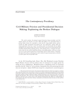 The Contemporary Presidency Civil-Military Friction and Presidential