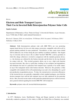 Electron and Hole Transport Layers: Their Use in Inverted