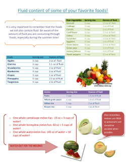 Fluid content of your favourite foods