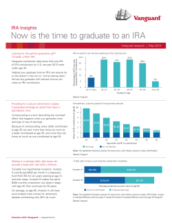IRA Insights. Now is the time to graduate to an IRA.
