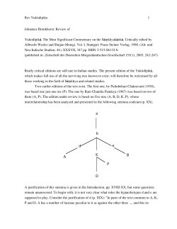 Rev.Yuktidipika 1 Johannes Bronkhorst: Review of Yuktid