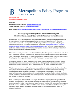Brookings Report Remaps North American Economy and Identifies