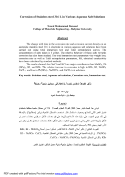 Corrosion of Stainless steel 316 L with Time in Various Aqueous