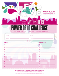 power of 10 challenge - Susan G Komen&reg; Acadiana