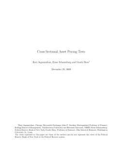 Cross Sectional Asset Pricing Tests