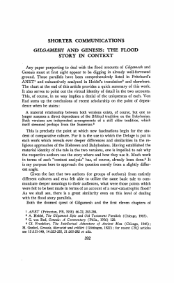 Gilgamesh and Genesis: The Flood Story in Context