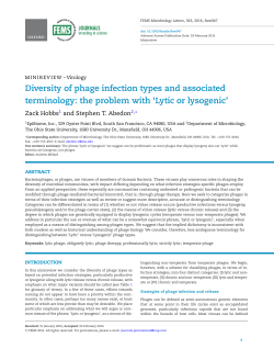Lytic or lysogenic - FEMS Microbiology Letters