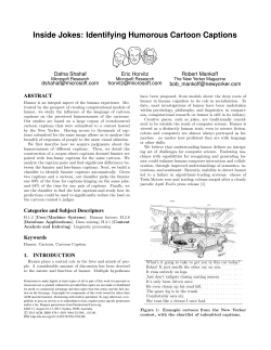 Inside Jokes: Identifying Humorous Cartoon Captions