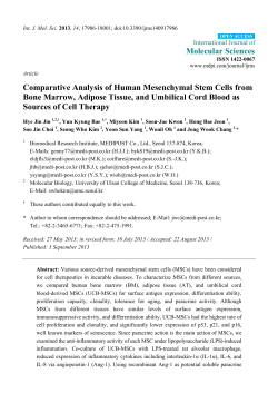 Comparative Analysis of Human Mesenchymal