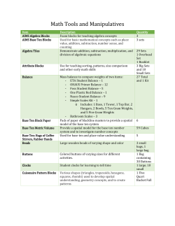 Mathematics Equipment List - Northern Michigan University