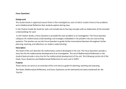 Focus Questions Background - Connected Mathematics Project
