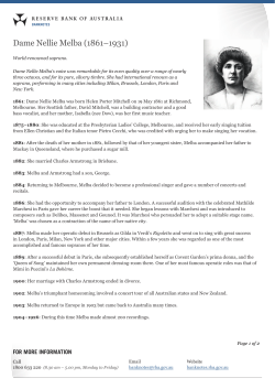 Dame Nellie Melba (1861&ndash;1931) - Reserve Bank of Australia