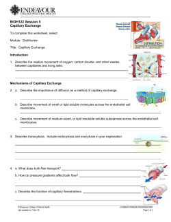 BIOH122 Session 5 Capillary Exchange