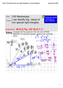 Day 6 Trig Values from non right triangles on circle.notebook
