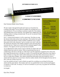 Dear Nordonia Middle School Parents, We have made it through full