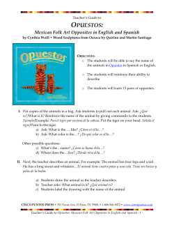 Mexican Folk Art Opposites in English and Spanish